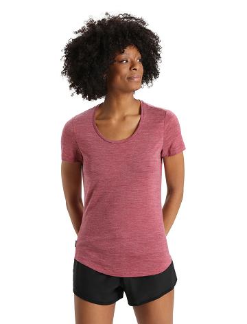 T Shirts Icebreaker Merino Sphere II Corta Sleeve Scoop Femme Rose | FR 1585JPQJ